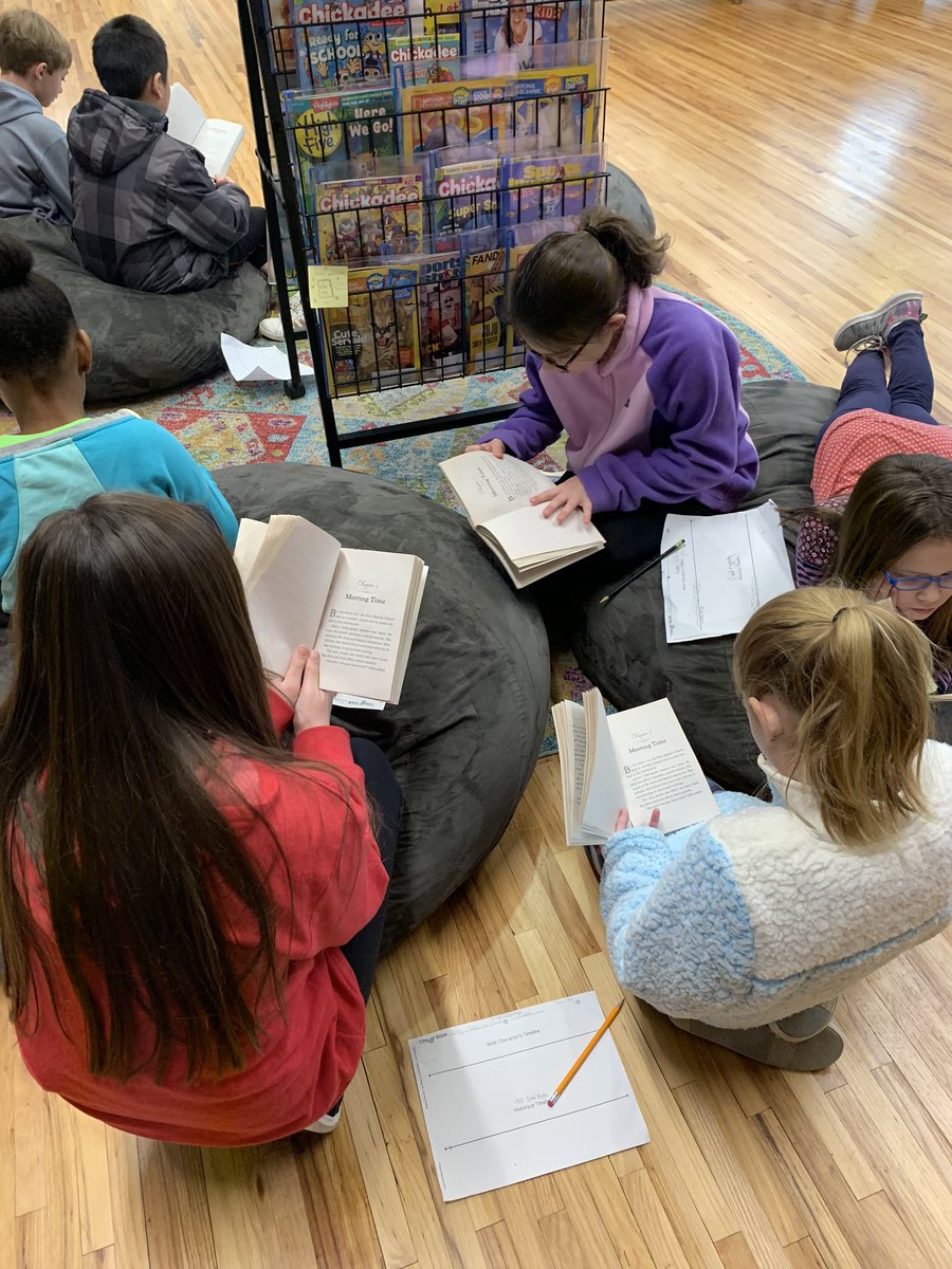 AmyPrickett's tweet photo. Loved collaborating with the reading queen, @TamraHigg and observing these 4th graders rock book clubs. #trussvillelearns #cesreads https://t.co/qtXU9L4OQq
