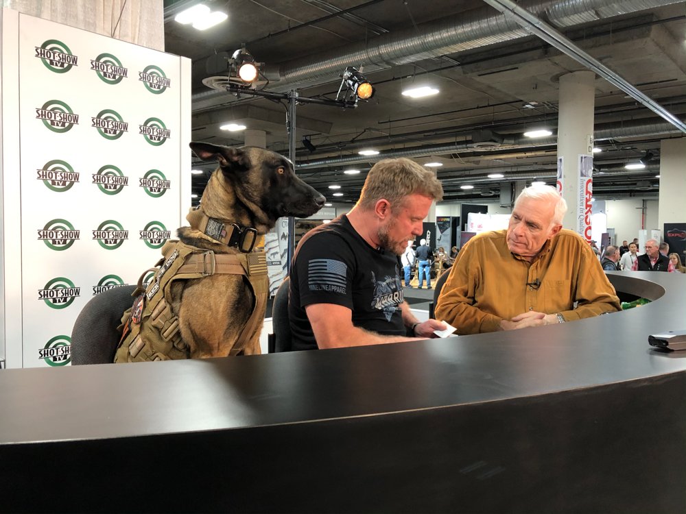 nssfshotshow's tweet photo. .@MarkGeistSWP and his dog Rone were just in the SHOT Show TV Studio talking about #HuntNation. Stay tuned for more from SHOT Show TV. #SHOTShow https://t.co/ukhAzIbFnF