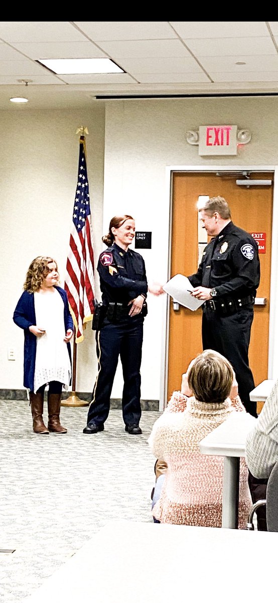 OfcBoehmer's tweet photo. Congrats to Sgt. Moore on her promotion. It was a great turnout to support our newest sergeant. @papillionpolice @PPDNightShift https://t.co/NocHSUfm2F