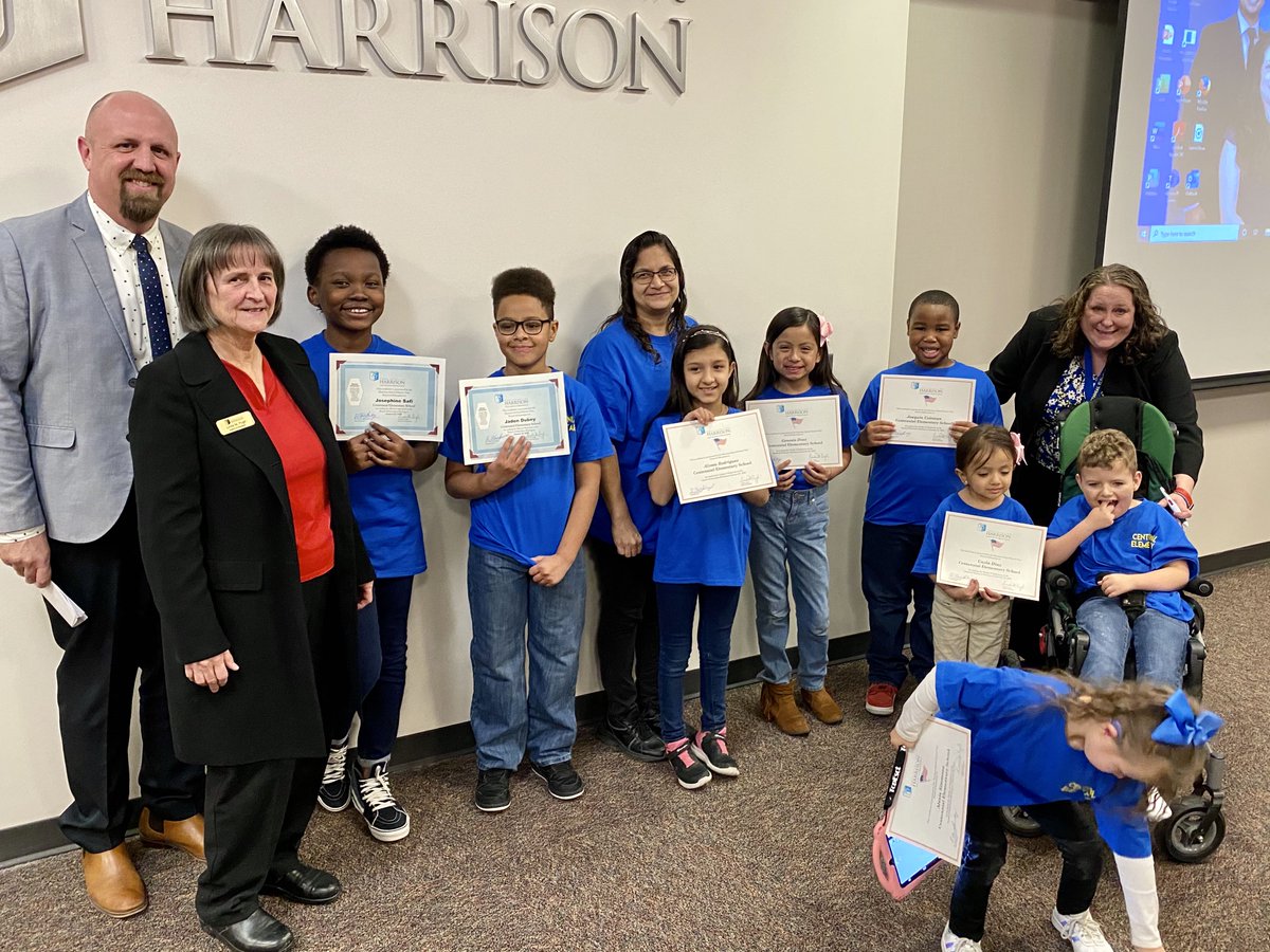 HarrisonSD2's tweet photo. We thank our students and staff at Centennial Elementary for starting off this evenings board meeting! #WeAreHARRISON https://t.co/EZWyC0qL7R