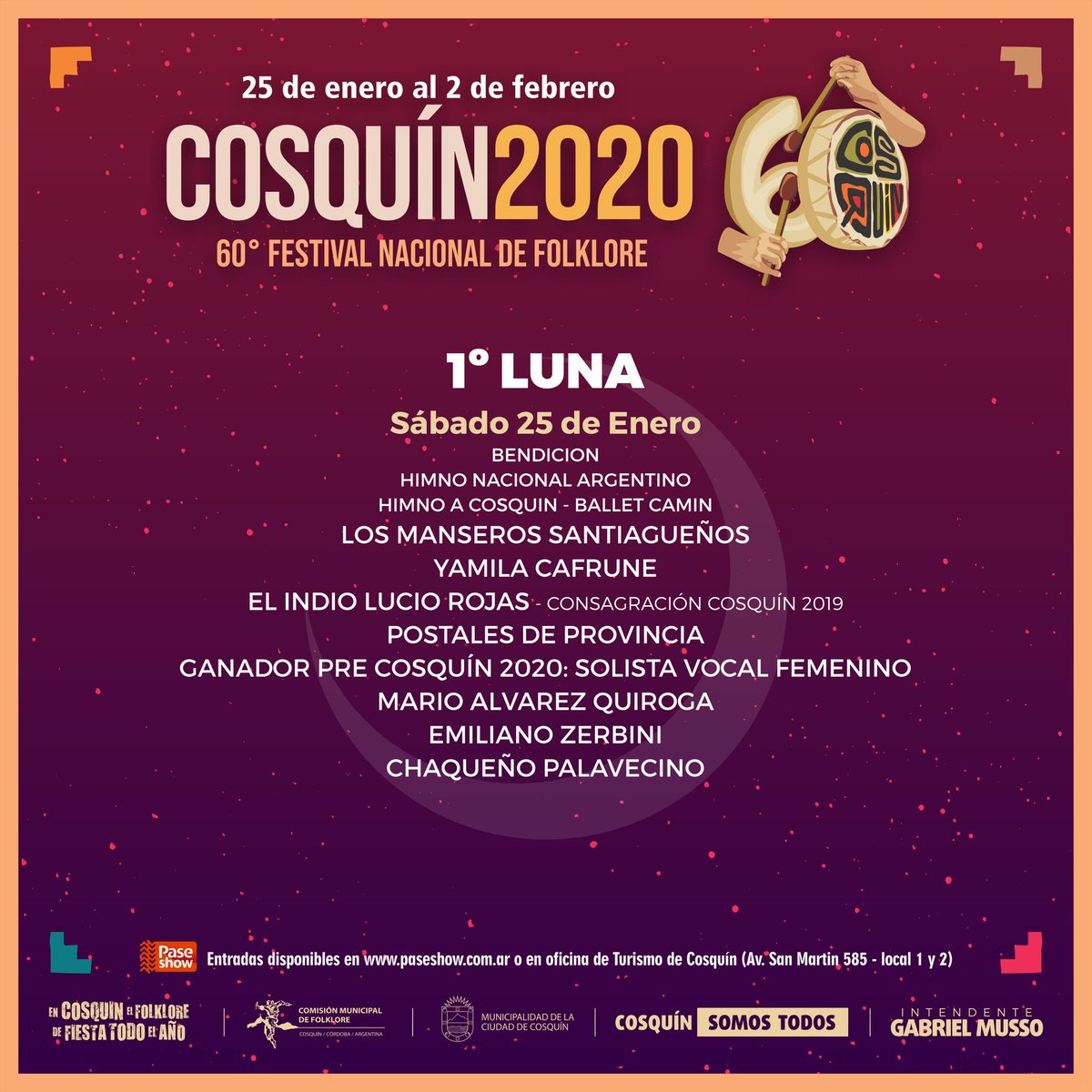 AquiCosquinOk's tweet photo. Se viene la primera Luna!
Este sábado te esperamos para vivir el milagro en la Plaza Próspero Molina desde las 22hs
#Cosquín2020 https://t.co/ktGZHzoUYr