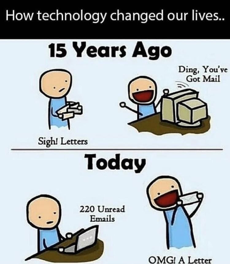 paulo_caelum's tweet photo. Receber uma carta ou receber um email? Agora vs 15 anos atrás. https://t.co/naga4kzFAa