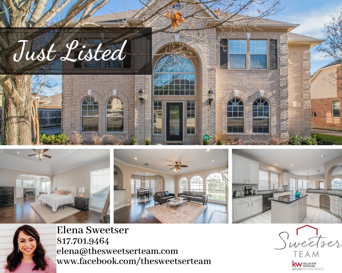 SweetserTeam's tweet photo. #JustListed in Keller, Texas ‼️ Get ready to fall in love with the floor plan and price. 4 bedroom, 2.5 bathroom, 3,592 sq ft plus an office. Call Elena today for more information! #elenasellsdfw #keller #texas #fortworth #dallas #justlisted #topproducer #homebuyer #rentingsucks https://t.co/yINlElRKcC