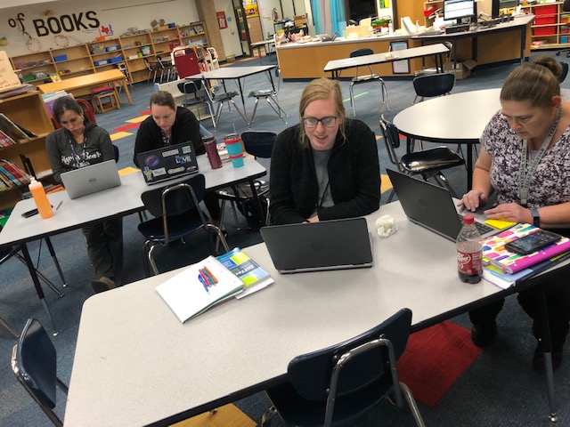 AmosESLibrary's tweet photo. Check out these dedicated teachers exploring AISD endorsed web apps with an engaging scavenger hunt long after student dismissal! @AISDblended @aisdlibsrv @3dinthelibrary #alwayslearning #aisdtech https://t.co/yRVhwVK8cQ