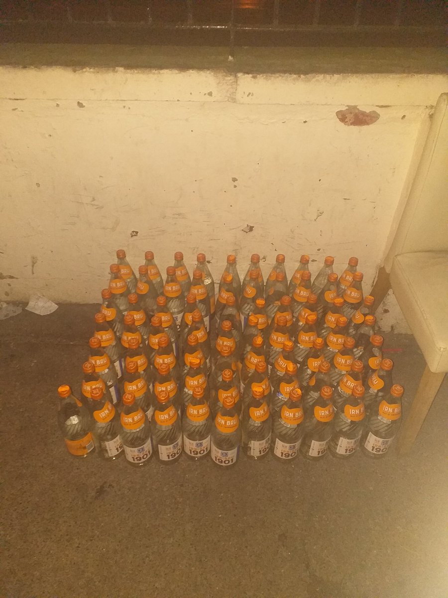 Wee_nicki's tweet photo. @irnbru My collection 👌😍😂 massive irn bru lover🙋‍♀️😍💙🧡💙spent £144 on them😱😋 71 bottles there and still one half full😍😂 #MyOldIrnBruBottles😂I cant let them go 🙈😂😂refills for my Loyalty🙋‍♀️😂🥰💙🧡💙 xx https://t.co/nzsYIXb6Av