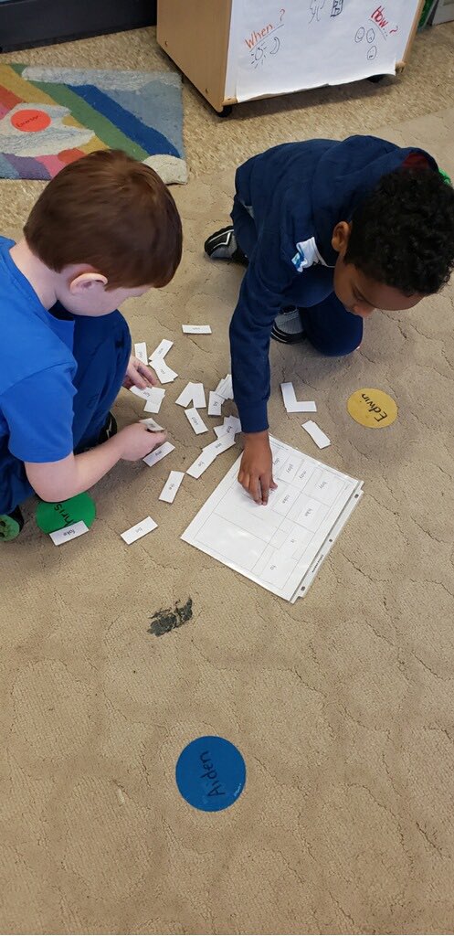 RHLeeESGrade1's tweet photo. Students are working so hard in foundational literacy skills to sort words with a partner. ❤️ @RHLeeESReading @RHLeeESAACPS @AacpSeril https://t.co/2QF5EXUbZ0
