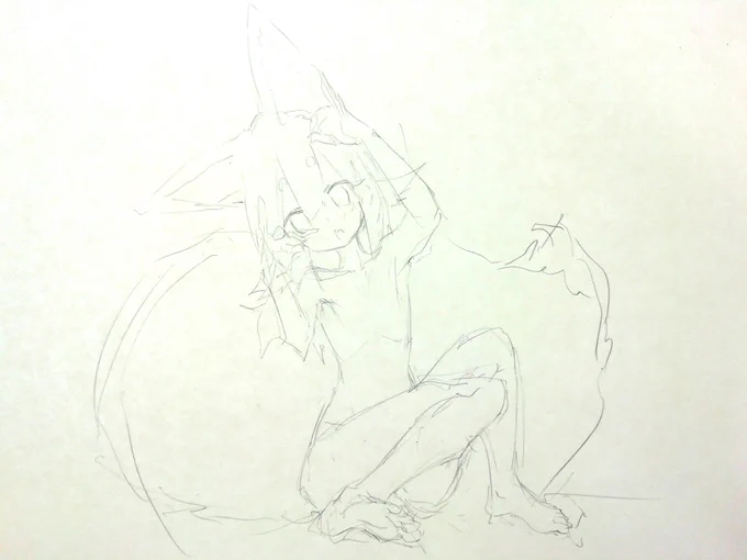 #このタグを見た人はラフ画とその完成絵を見せる 