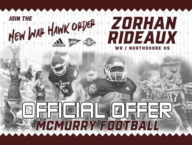 zorhanrideaux42's tweet photo. Blessed to receive an offer from McMurry University 🙏🏾 https://t.co/4uK4GYpyXn