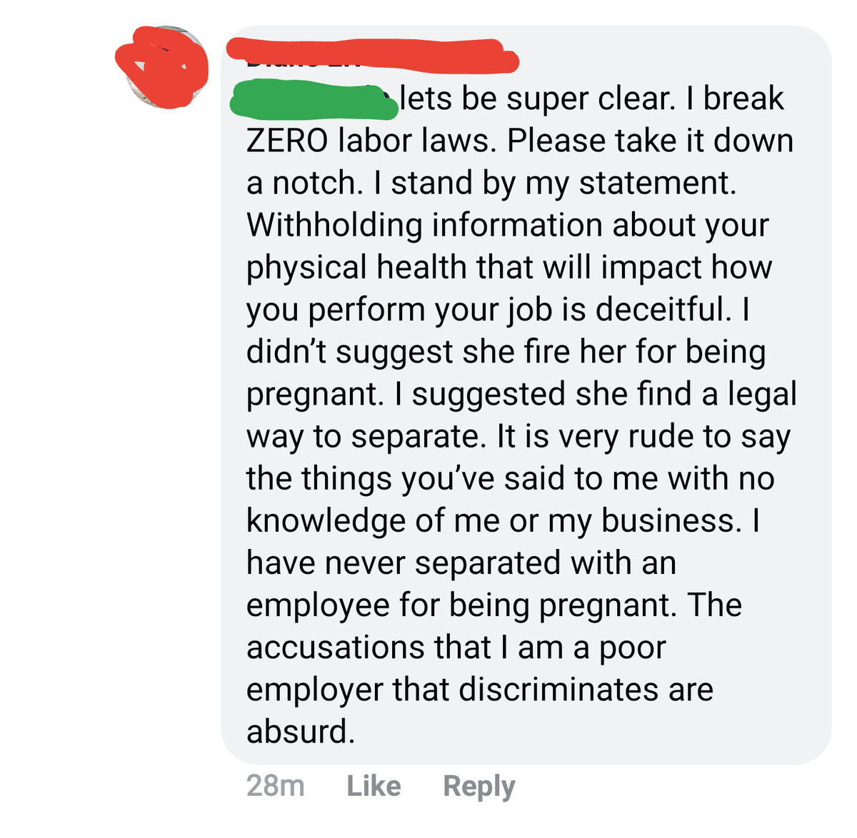 tchick11's tweet photo. Thoughts anyone?? This is only a few comments /threads throughout the post  #genderequity  #pregnantwomen #employers #Employment #employeediscrimination https://t.co/bh0DBkAhuu