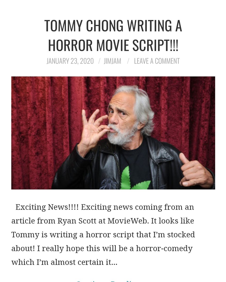 bigbaldbuddytv's tweet image. tnhorror.com/2020/01/tommy-…
@heytommychong
#tommychong #horrormovie #horrorscript #horrorcomedy