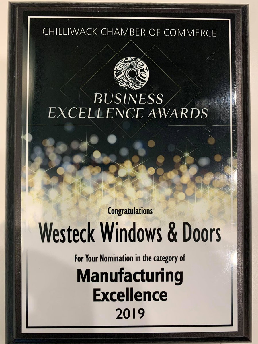 Westeck_Windows's tweet photo. Westeck is proud to have been nominated by Chilliwack Chamber of Commerce - Finalist for the Business Excellence Awards 2020, Manufacturing Excellence!
#manufacturingexcellence #windows #doors #manufacturer #businessexcellence #awardwinning #phwindows #innovative #cleanbuilding https://t.co/zXqXwVNNhC