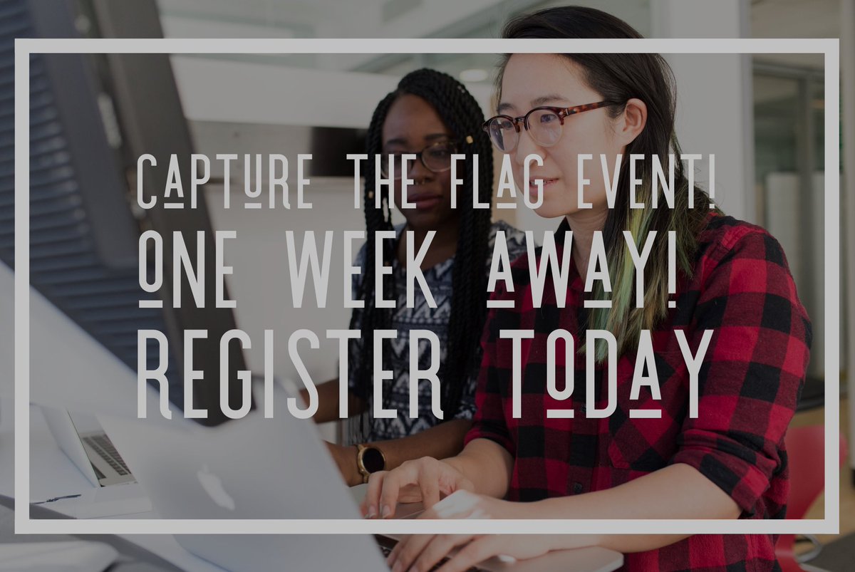 NWCTgetsIT's tweet photo. CAPTURE THE FLAG EVENT ONE WEEK AWAY! SIGN UP WITH A FRIEND! https://t.co/ybokKVZm9T https://t.co/imLLbog44t