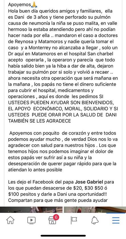 anahirobles_a's tweet photo. Ayúdenme a compartir para llegar a que mas gente pueda ayudar, la clínica no da autorización para que se traslade por el adeudo y si La Niña no se traslada a cd. Victoria,Tamaulipas empeorará cada día más !!!!!
@UnTalFredo
@franco_esca
@holasunshinee https://t.co/FvTjtLvnGA