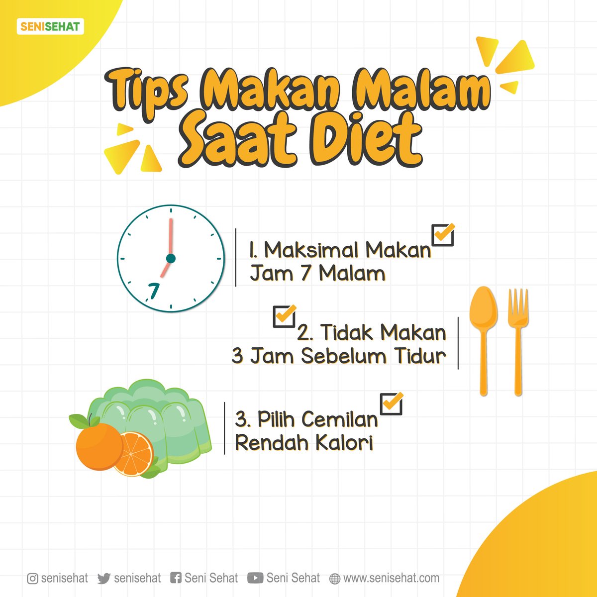 Mau makan malam tapi lagi diet? Simak tipsnya yuk Healthizen!

#senisehat #tipsdietsehat #JumatBerkah #jumatambyar #informasikesehatan #infosehat