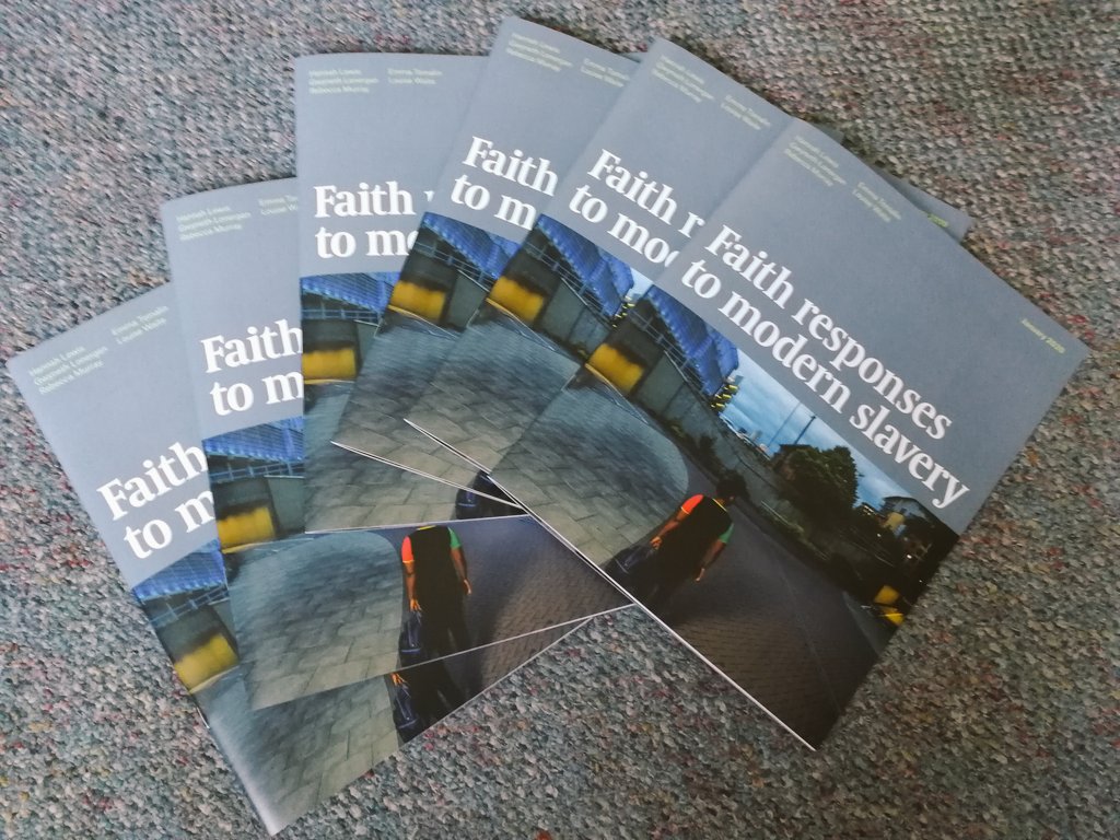 Launching today! Our initial findings report 'Faith responses to modern slavery'. It recommends all those supporting people exiting exploitation-secular or faith-based-implement  @HumanTraffFdn Survivor Care Standards  @SheffieldMRG  @SocStudiesShef  @SoGLeeds  @ESRC