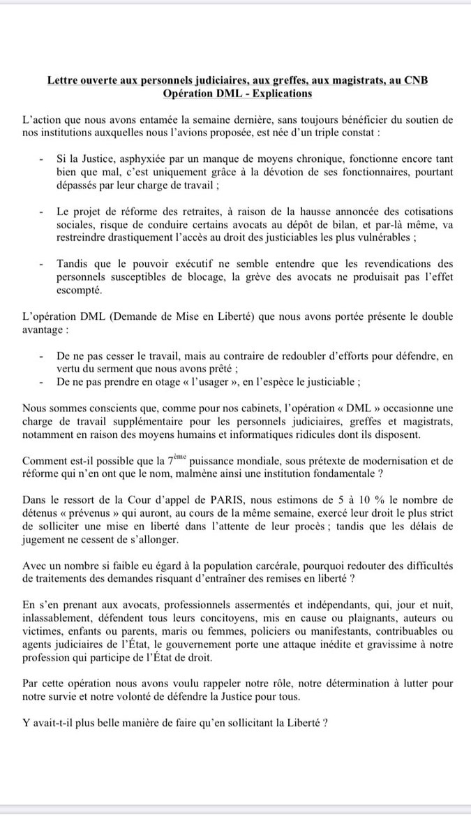 HChristidis's tweet photo. #operationdml #AvocatsEnGreve #AvocatsEnColere #reformedesretraites
lettre ouverte signée par 405 avocats pour expliquer opération DML
#onNeLacheraRien https://t.co/lDVqSnNvDl