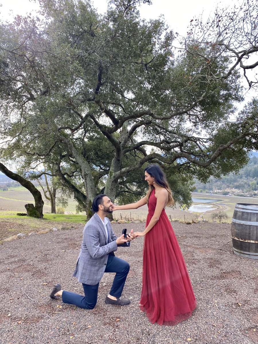 OotKala's tweet photo. Some moments in real life, feel just like a dream. I just said yes to the love of my life when he asked me to marry him 💍 #IDo #Deepkala #SanFrancisco #January23rd #OurFirstDateWasToday8YearsAgo https://t.co/nmMYbtNDGu