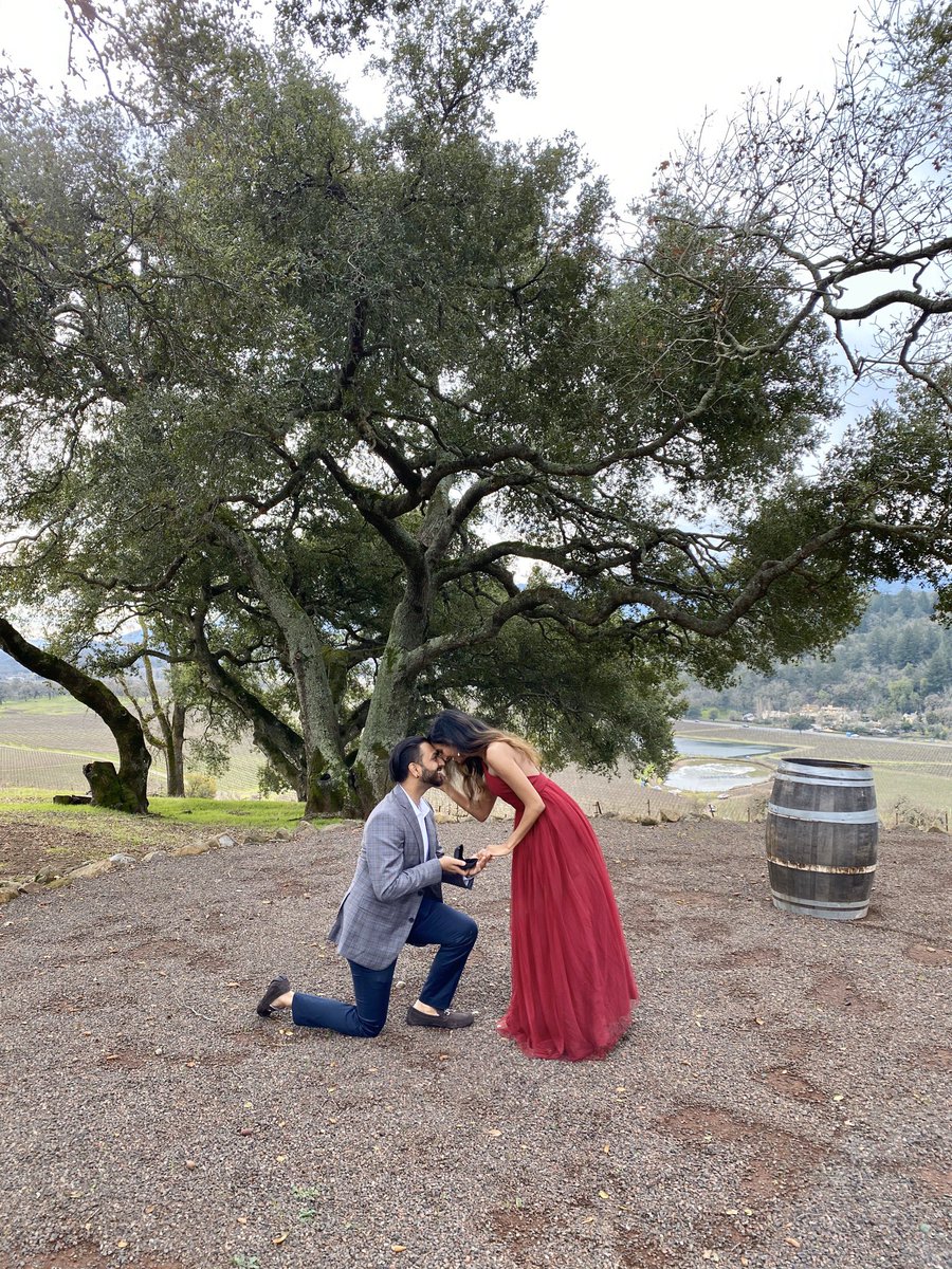 OotKala's tweet photo. Some moments in real life, feel just like a dream. I just said yes to the love of my life when he asked me to marry him 💍 #IDo #Deepkala #SanFrancisco #January23rd #OurFirstDateWasToday8YearsAgo https://t.co/nmMYbtNDGu