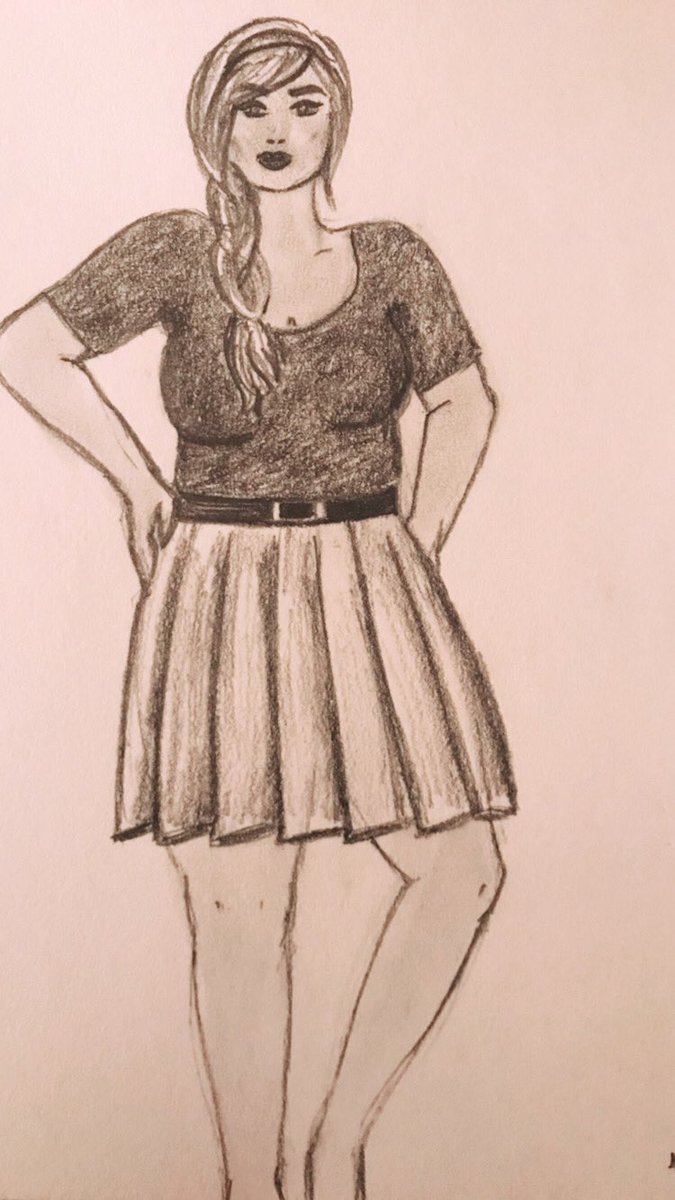 mishimike's tweet photo. I’ve sketched female figures for a while now. But today, for the first time, I sketched someone who’s body looks more like mine #ownyourpretty https://t.co/mgppQBeEDr