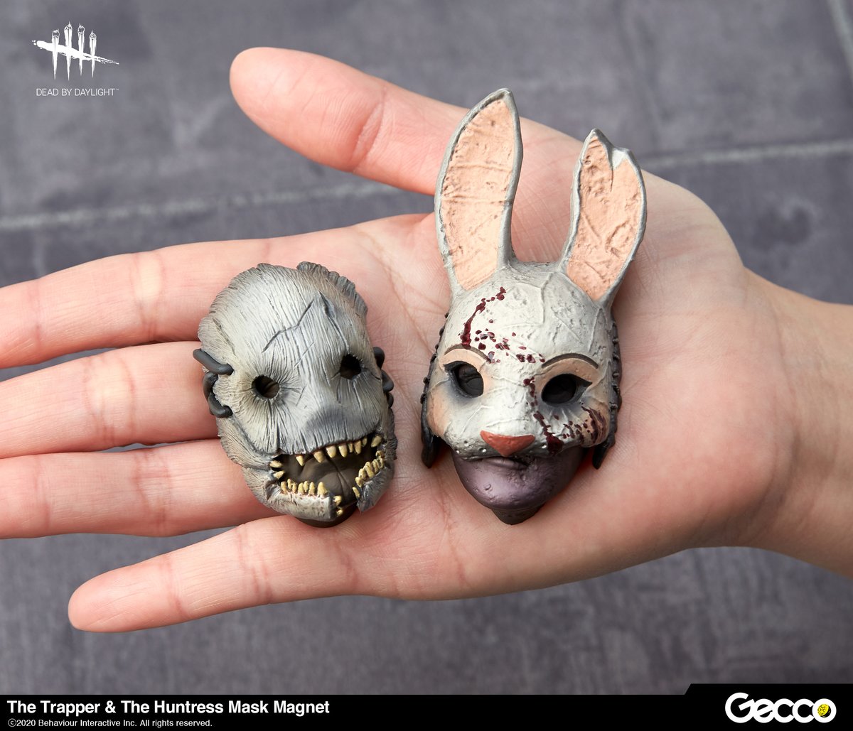 Gecco Corp. on "Dead by Daylight, Trapper &amp; Mask Magnet The face masks of brutal Killers are recreated as figures. Friendly displayable anywhere, but the scary are sculpted