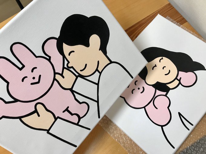 アクリル絵の具と線で!いいかんじ 