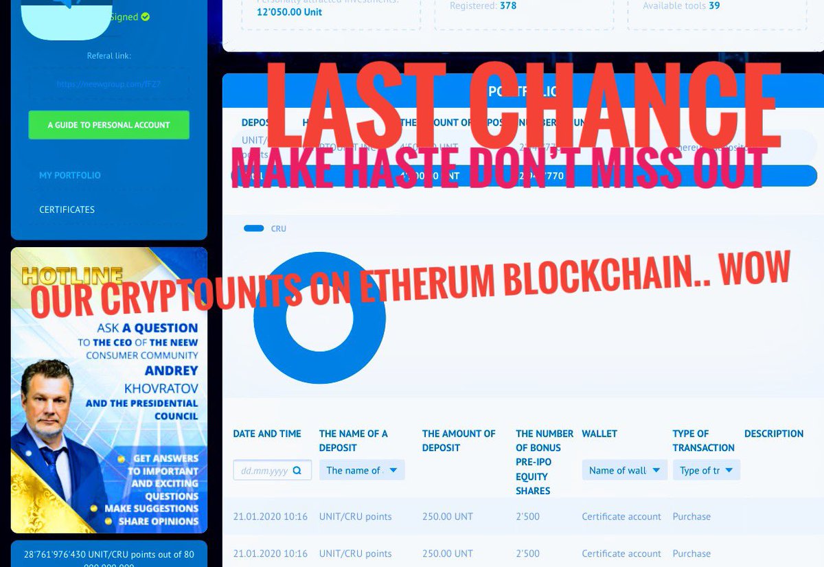 SallyGodwin6's tweet photo. You are about to miss out on opportunity of the century, grab your CryptoUnit before it goes live. You missed out on Bitcoin? The CryptoUnit is backed by assets, this makes it 1000 time more valuable than bitcoin. Can you afford to miss out on this. 👉 https://t.co/KaG0KChs7o https://t.co/62dReQKj4N