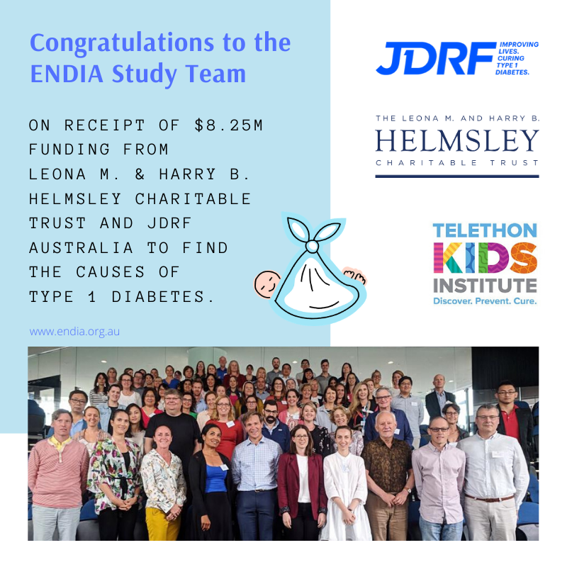 CDCTelethonKids's tweet image. Congrats to @telethonkids @UWAresearch @ProfLizDavis, Dr Aveni Haynes &amp;amp; the national #ENDIAStudy team on securing $8.25m in funding from Leona M. and Harry B. Helmsley Charitable Trust &amp;amp; @JDRFaus to discover the causes of #type1diabetes