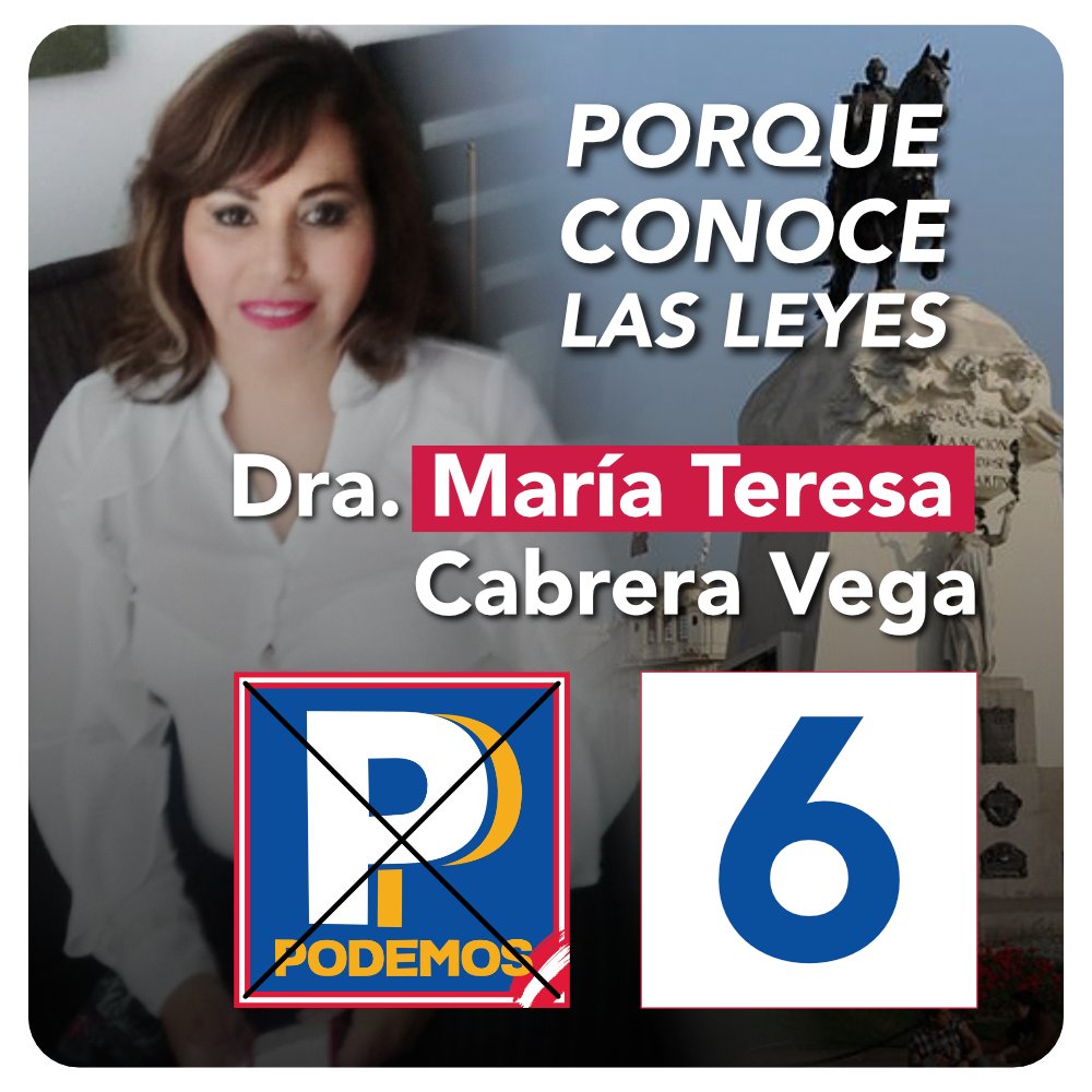 Porque no le tiembla la mano. Porque conoce las leyes. Dra. María Teresa Cabrera Vega al Congreso 2020. #JuntosSiPodemos #Elecciones2020 #Lima