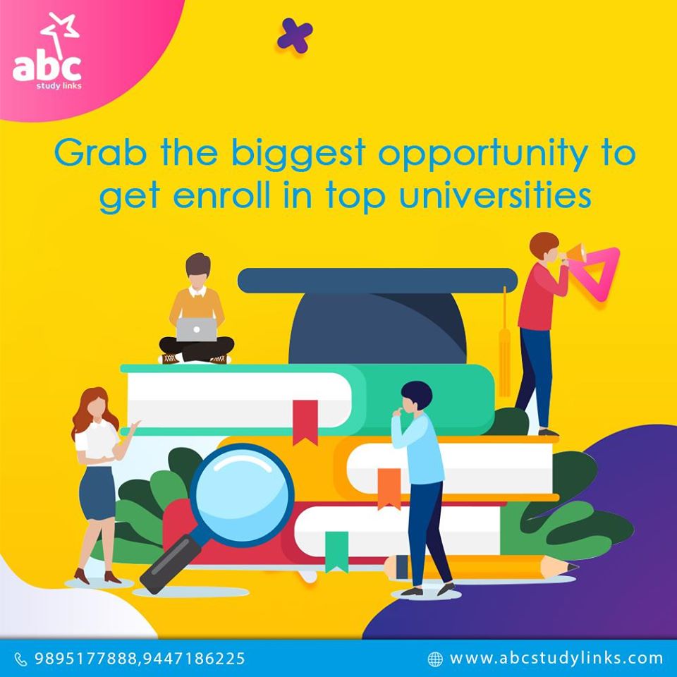 ABCStudy_Links's tweet image. Grab the biggest #opportunity to get enroll in top universities
#STUDYABROAD
Call : 9895177888, 9447186225
Visit :abcstudylinks.com
#ABCStudyLinks #career #education #Study #abroad #dream #work #live #future #Visa #colleges #courses #countries #destinations #Canada