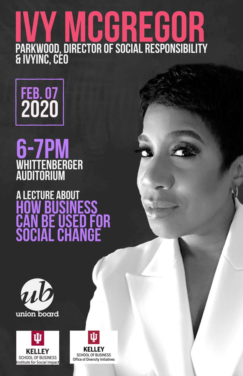 ivymcgregor's tweet photo. #Indiana Im headed your way Friday, February 7th @ 6pm at @IUBloomington for what is being called ‘An Evening with Ivy McGregor’ WOW! Join us for a fun insightful evening of impact! Thank you @unionboard and @KISIatIU https://t.co/RHZENyTFsM