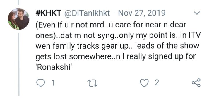 DiTanikhkt's tweet photo. Quoting my own tweet..cos no sooner family drama strtd I was damm..sure #KahaanHumKahaanTum gonna loose its charm n we gonna loose Ronakshi..my prediction was totally right but was askd to keep calm😌😌 @karanvgrover22 @ms_dipika @SandiipSikcand #khkt  #KahaanHumKahaanTum https://t.co/Q8sPl7blVC