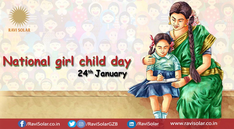 RaviSolarGZB's tweet photo. Empowering Girls for a Brighter Future. #NationalGirlChildDay
Smiling face of every little girl is the signature of God's presence. #BetiBachaoBetiPadhao #GirlChildDay 
#RaviSolar #SolarCompany #SolarInstallation https://t.co/8K1c6ijuPi
