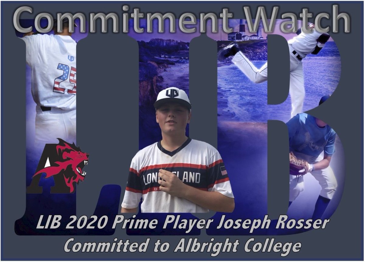 LIB congratulates Joe Rosser on his decision to continue his education and to play baseball at Albright College in PA. We are all proud of you Joe!