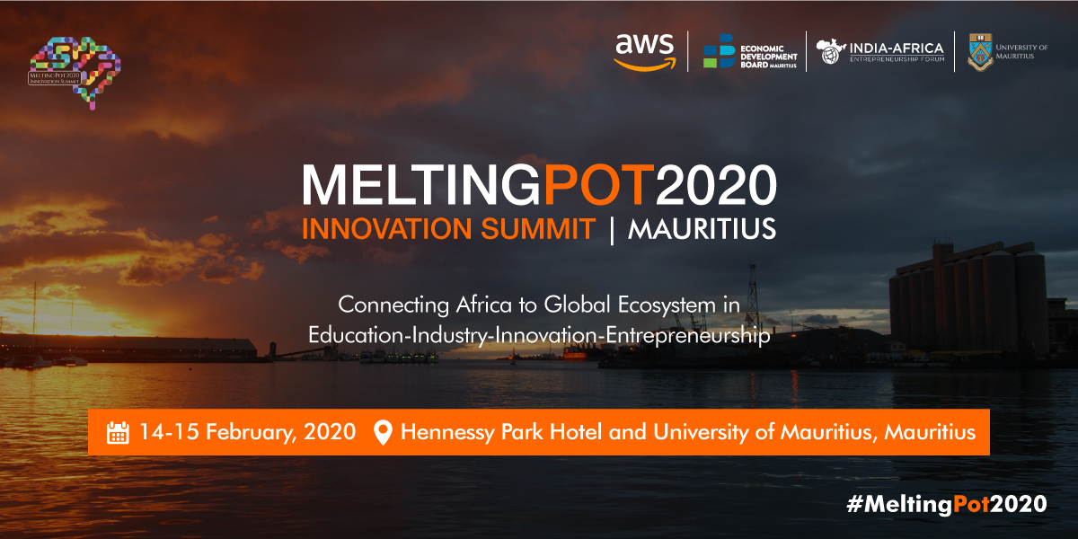 MeltingPot2020's tweet photo. Eminent Speakers, Insightful Sessions &amp; Amazing Innovations.
Register at https://t.co/k7Jg5NViDI and join us in heralding a new era
of #innovation and #progress.
#MeltingPot2020 - Research. Innovation. Growth.
@awscloud 
@EDBMauritius 
@IndiaAfricaE https://t.co/d78rAIxZ7F