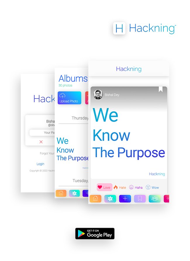 HackningHQ's tweet photo. Hackning, an Online Social Media Platform. Get It Now!🔥🔥🔥👇
https://t.co/LLwDn1O4RN
#weknowthepurpose #Hackning #Android #Technical #NZvsIND #FeaturedNews #Trending #TrendingNow #app #India #StartupIndia https://t.co/u2RDopcupz
