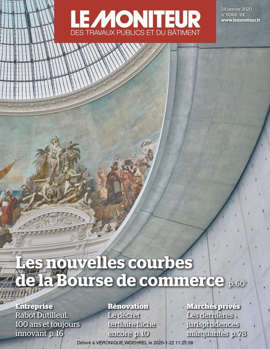 CandiceBroche's tweet photo. Le savoir-faire des #innovativesbuilders de @Bouygues_BatIDF  #RénovationPrivée sur la @BourseCommerce à la Une de @Le_Moniteur 
A lire ici !
https://t.co/wrrOMlREfC https://t.co/PGLZM8aw5E