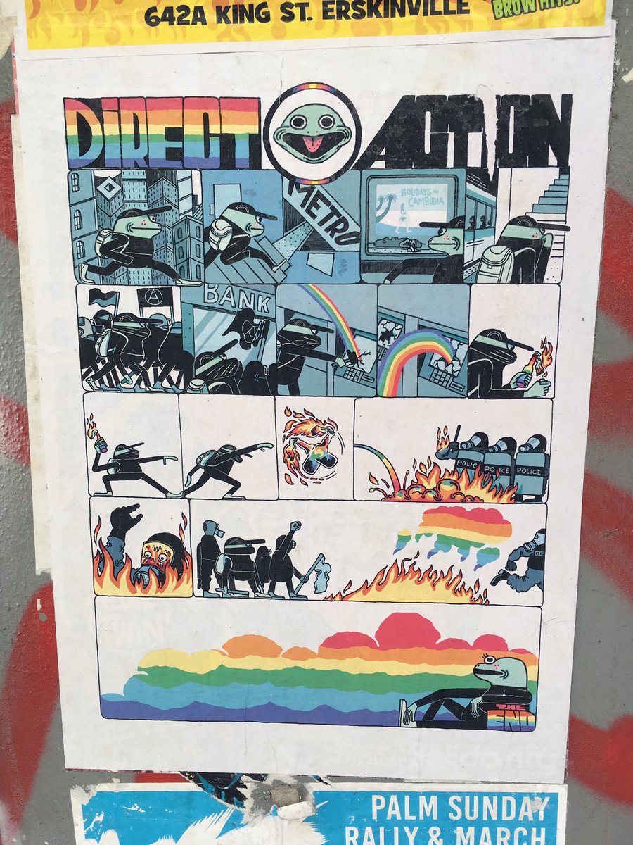 poster with the words “direct action”