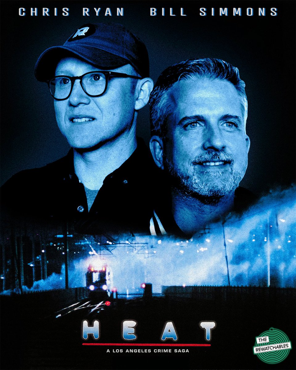TheRewatchables's tweet photo. .@BillSimmons and @ChrisRyan77 feel the heat around the corner and decide to rewatch the movie that started @TheRewatchables, the L.A. crime thriller 'Heat' starring Robert De Niro and Al Pacino.

Full pod here: https://t.co/5GweeaOE4r https://t.co/JqvgQgfF01