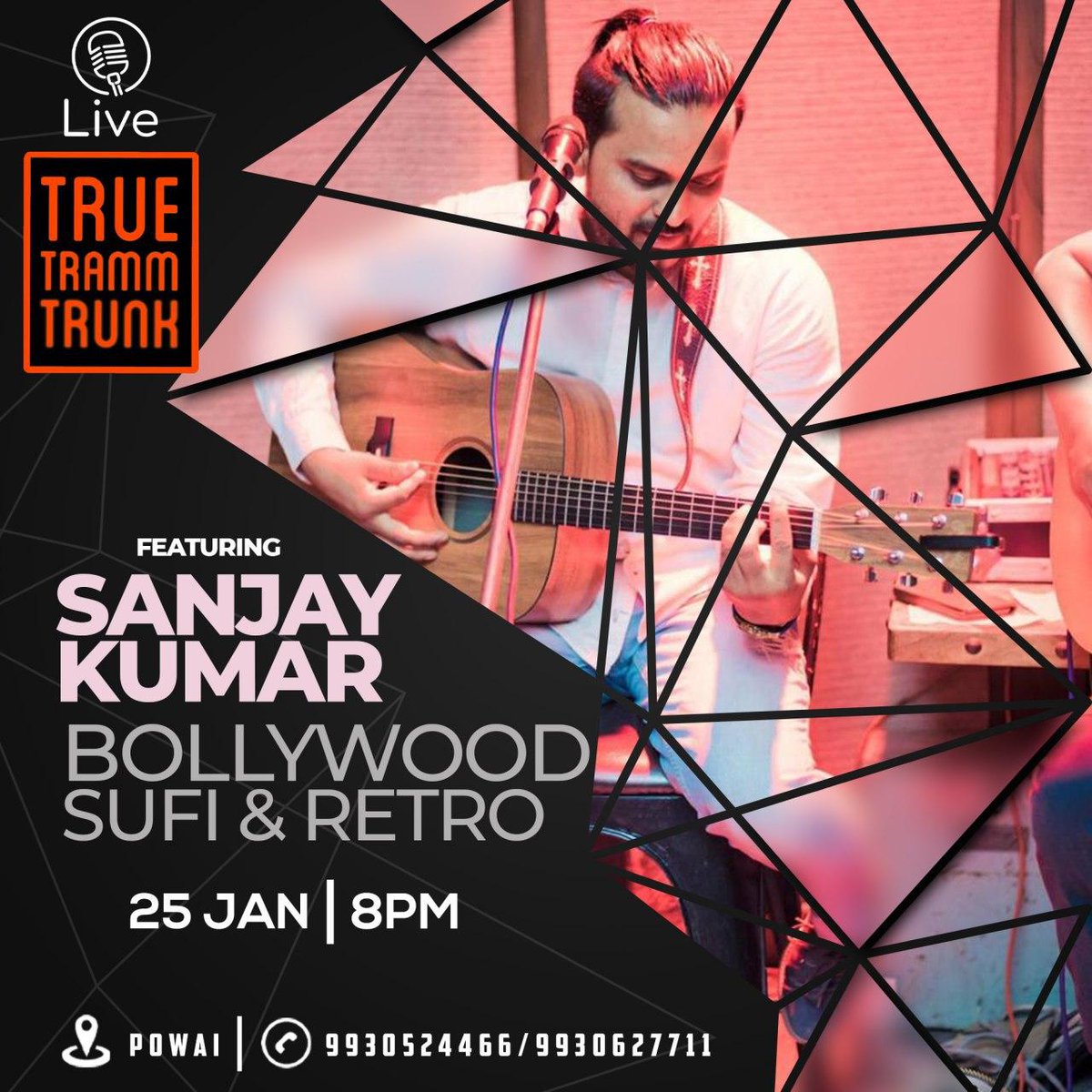 Let this Saturday night  at True Tramm Trunk Powai, entertain you with some Bollywood, Sufi &amp; Retro Live Music featuring, Sanjay Kumar from 8 P.M. onwards, with luscious food and drinks for company!

#live #livemusic #singer #lounge #bar #TrueTrammTrunk #TooDamnDrunk #T3Powai