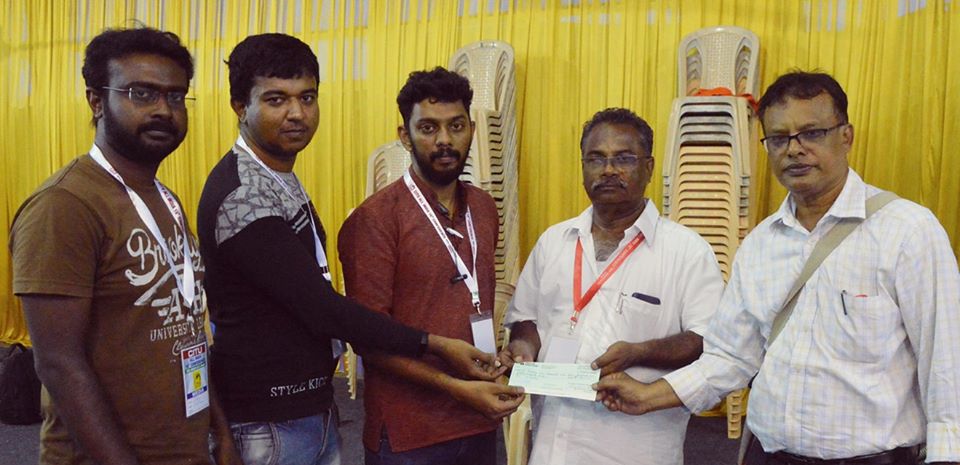 #UNITE has collected one day salary from its leading members who are IT and ITES employees and contributed Rs. 36750 towards the 16th All India Conference of Center of Indian Trade Unions happening at Chennai, from 23rd to 27th Jan 2020. 

#WorkingClassUnity #ClassStruggle