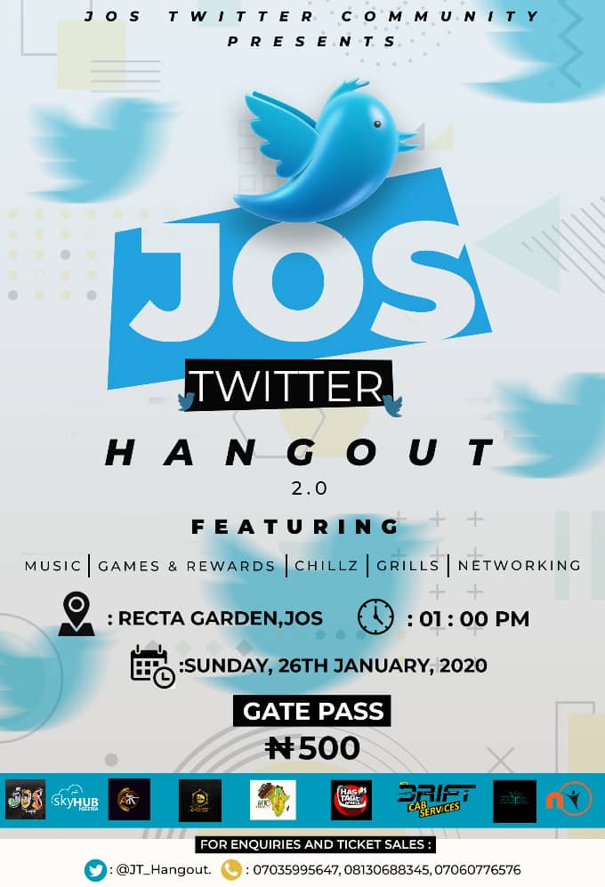 It's going to be bigger and better!
Don't miss it!

#jostwitterhangout

@SKYHubNigeria 
@nHubFoundation 
@WeJosCreatives