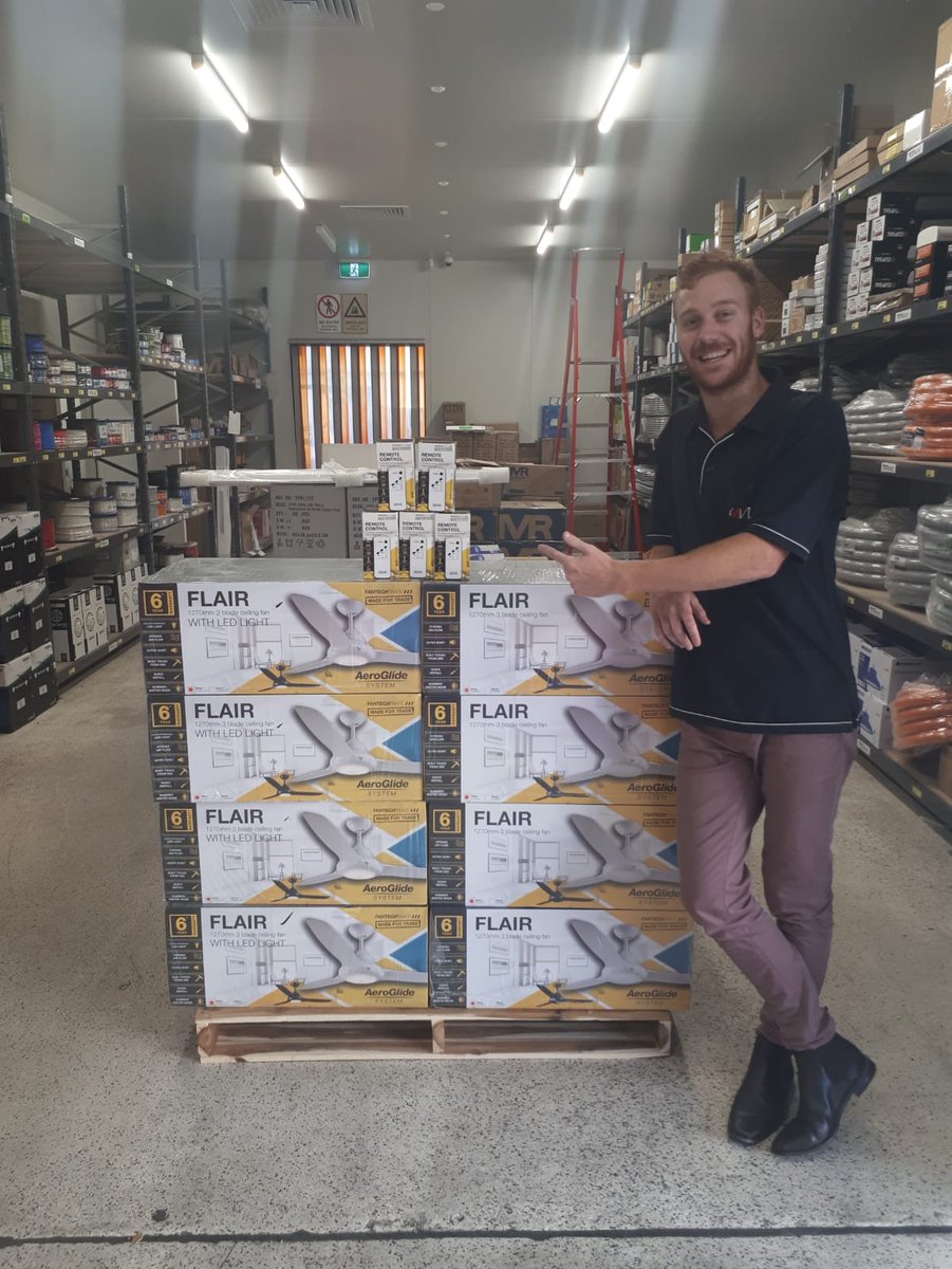 fantechtrade's tweet photo. Harrison from CNW Electrical Myaree showing off the new #FantechTrade Flair ceiling fans! 

To find your nearest stockist, visit: https://t.co/fuVXZ6wKo8 https://t.co/mOcMHXyB15