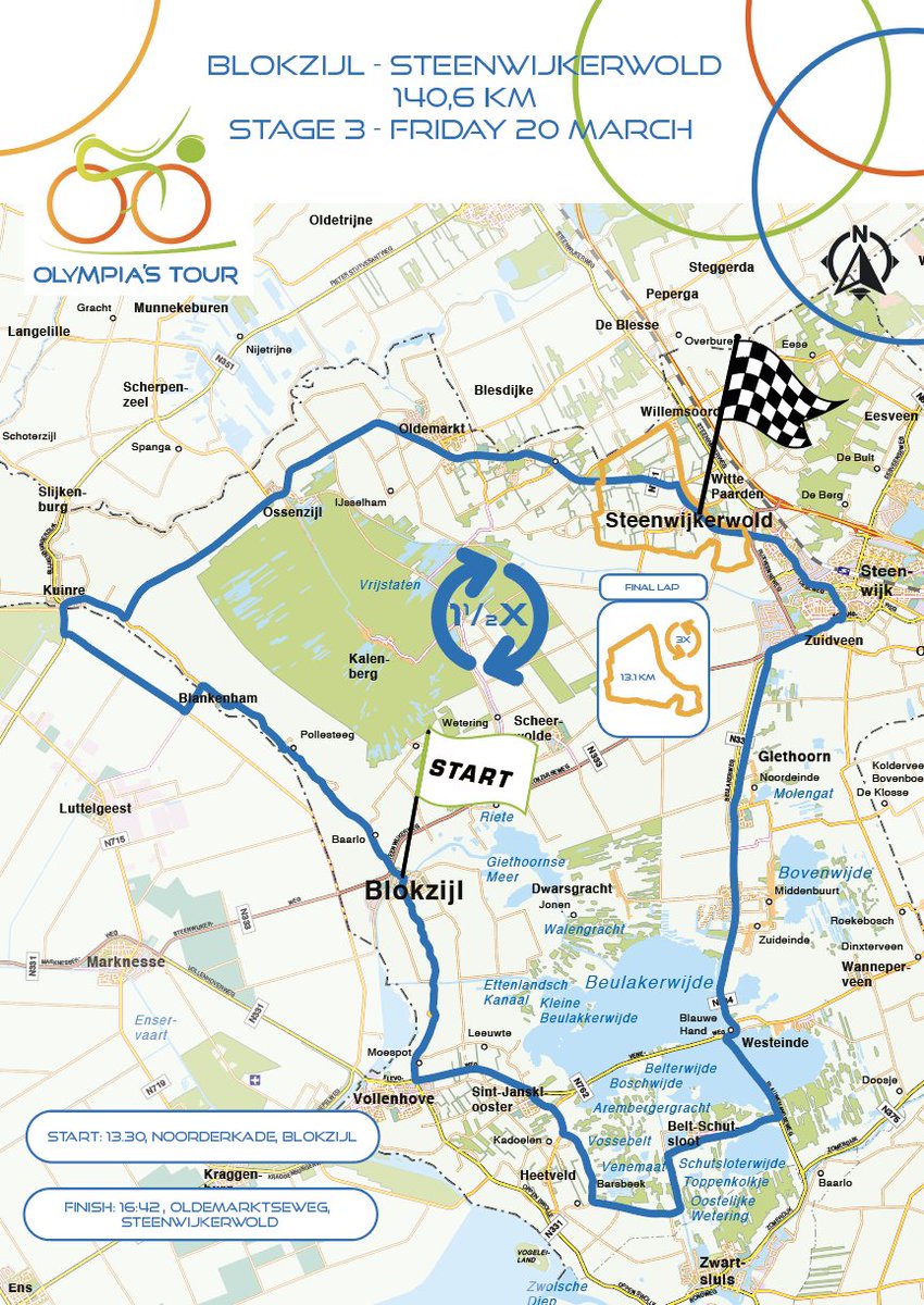 Vrijdag 20 maart trekt Olympia's Tour naar Steenwijkerland!    <a href="/Steenwijkerland/">Steenwijkerland</a> #OT2020 olympiastour.com/?p=1107