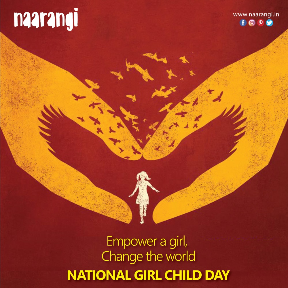 NaarangiCrafts's tweet photo. @naarangicrafts wishes all the girls a very #NationalGirlChildDay. 
#retweet and share your #wishes

#GirlChild #Girls #BetiBachaoBetiPadhao #SaveGirlChild #FridayVibes #Empower #change #FridayFeeling #FridayThoughts #NaarangiCrafts https://t.co/QUylEW9kzC
