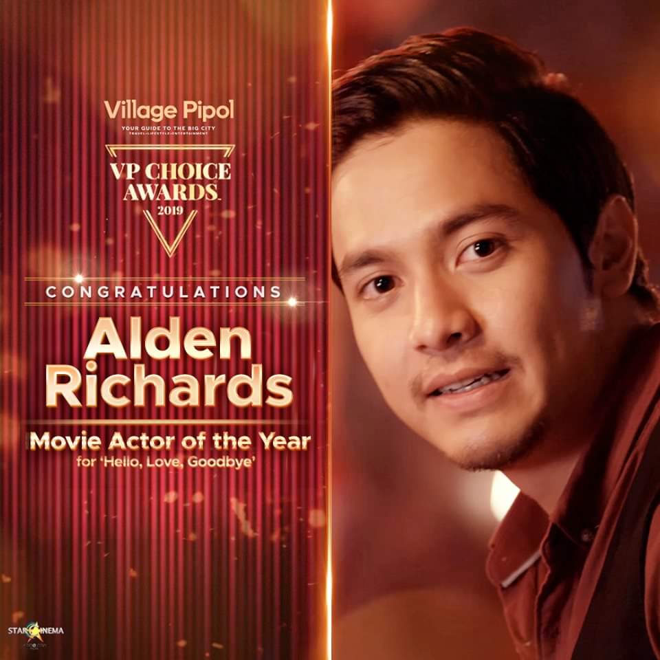 StarCinema's tweet photo. Congratulations to the Movie Actor of the Year, @aldenrichards02! Thank you Village Pipol for the award! https://t.co/TmP1tAh8Oe