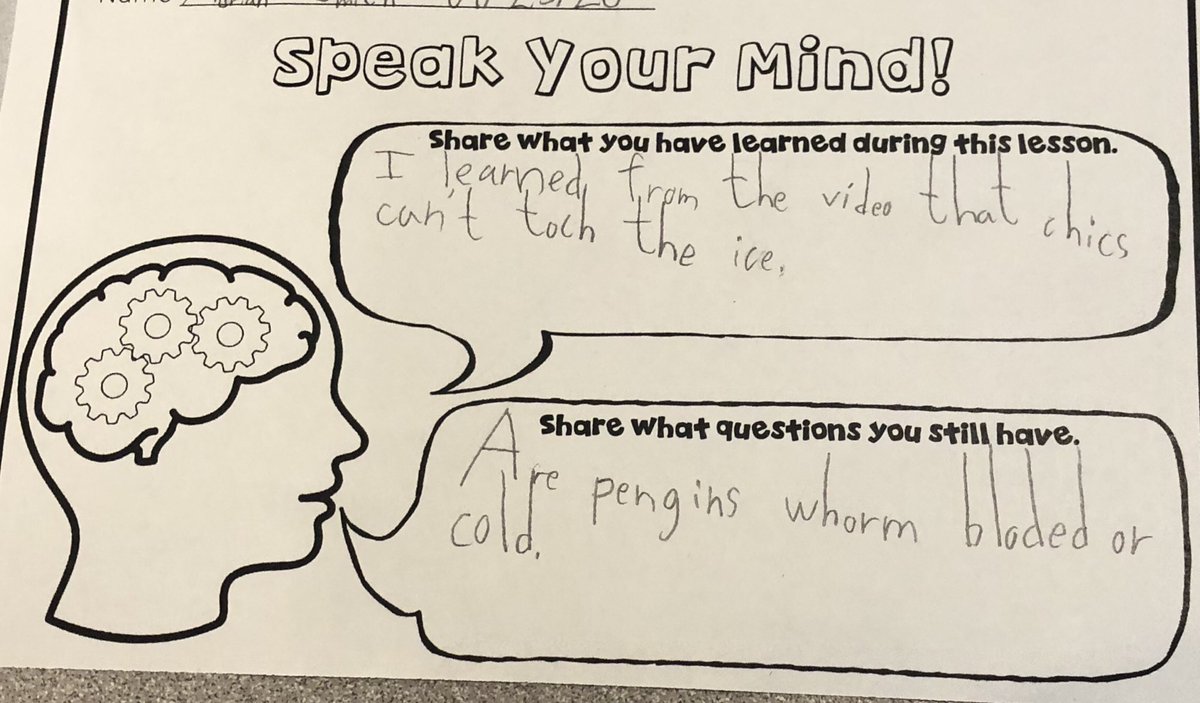 BruzzeseKarina's tweet photo. Working with Ms. Mercer & Ms. Leap, 2nd graders in Walk2Lang @NorthGresham_ES talk & write about what they learned and still have questions about regarding penguins. #LangPractice #CoTeaching https://t.co/BIfQnC5x3r