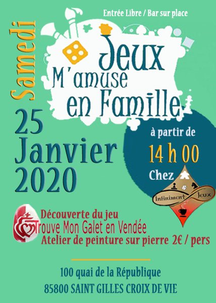 Créé ton galet lors de l'atelier organisé chez @infinimentjeux du @payssaintgilles et participe au #JeuConcours "Galets en Fêtes" de <a href="/Tmgaletenvendee/">Trouve Mon Galet En Vendée</a> 
#jeu #amusant #famille #amis #galets #geocaching #chasseautresor #Vendée