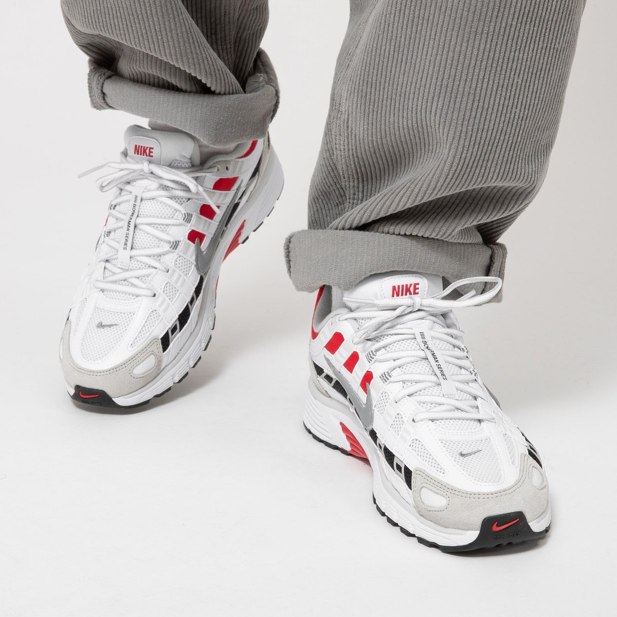 nike p 6000 white particle grey university red