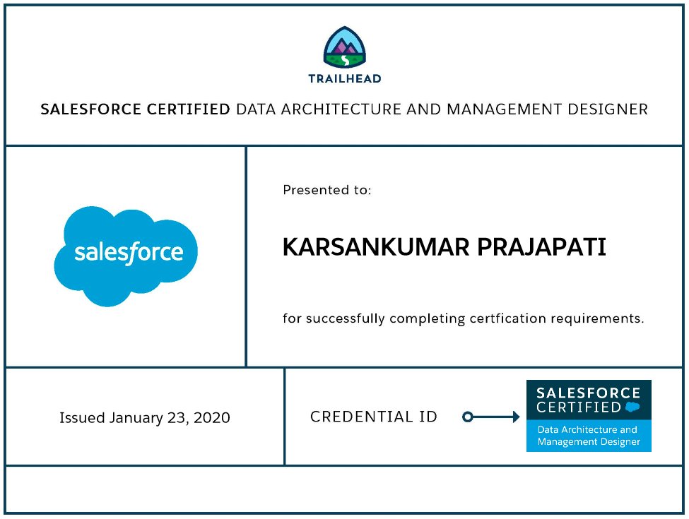 Hello #2020, first of this year and many more to come.

#Salesforce #certificate #DataArchitecture #ManagementDesigner 

<a href="/salesforce/">Salesforce</a> <a href="/trailhead/">Trailhead</a>