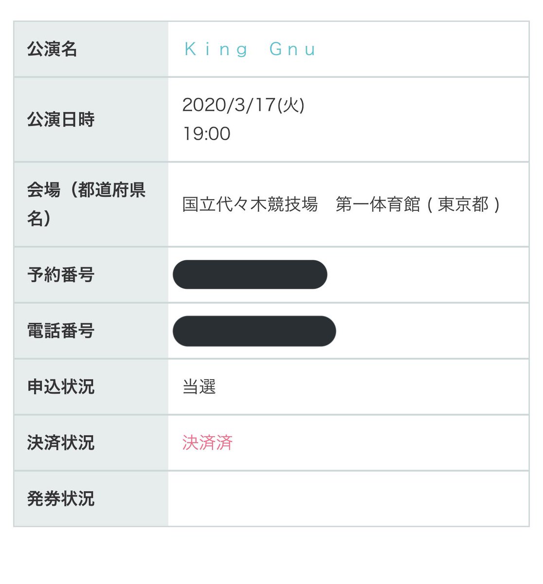 gnu_lesz's tweet photo. King Gnuホントに当たったんか！！？？！
まだ他の公演の落選メールがほんとにじわじわしか来てないから
全部の落選メールも来てないし
当選メールもまだ来てないけど、、
ローチケサイトやっと繋がって当落見れたけど、
これは当選でいいんです！！よね！！？
実感湧かない😭 https://t.co/AXr74mcfVE